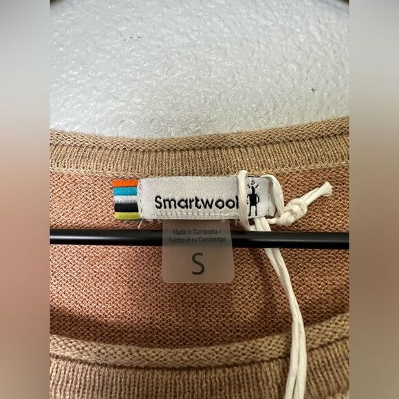 *** NWT Smartwool Shadow Pine Colorblock Sweater Top Almond Heather Women’s S - Picture 9 of 12
